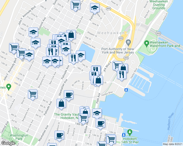 map of restaurants, bars, coffee shops, grocery stores, and more near in Union City