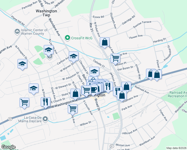map of restaurants, bars, coffee shops, grocery stores, and more near 16 Taylor Street in Washington