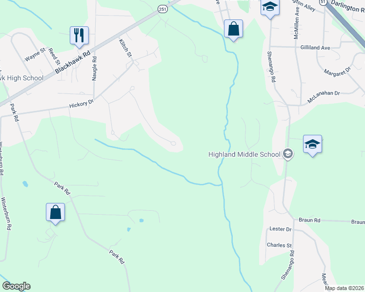 map of restaurants, bars, coffee shops, grocery stores, and more near 165 Walnut Ridge Dr in Beaver Falls