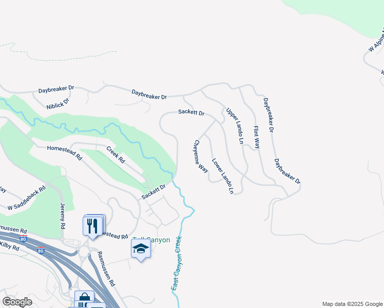 map of restaurants, bars, coffee shops, grocery stores, and more near 8938 Cheyenne Way in Park City