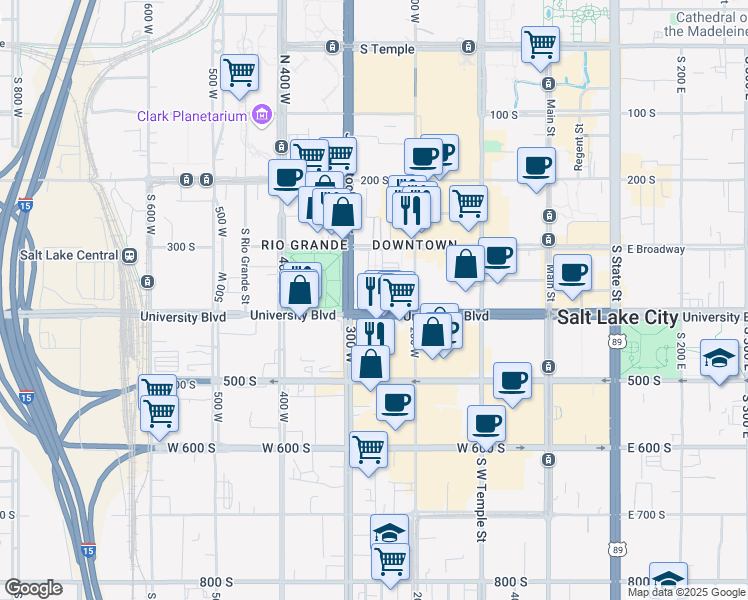 map of restaurants, bars, coffee shops, grocery stores, and more near 254 U.S. 89 in Salt Lake City
