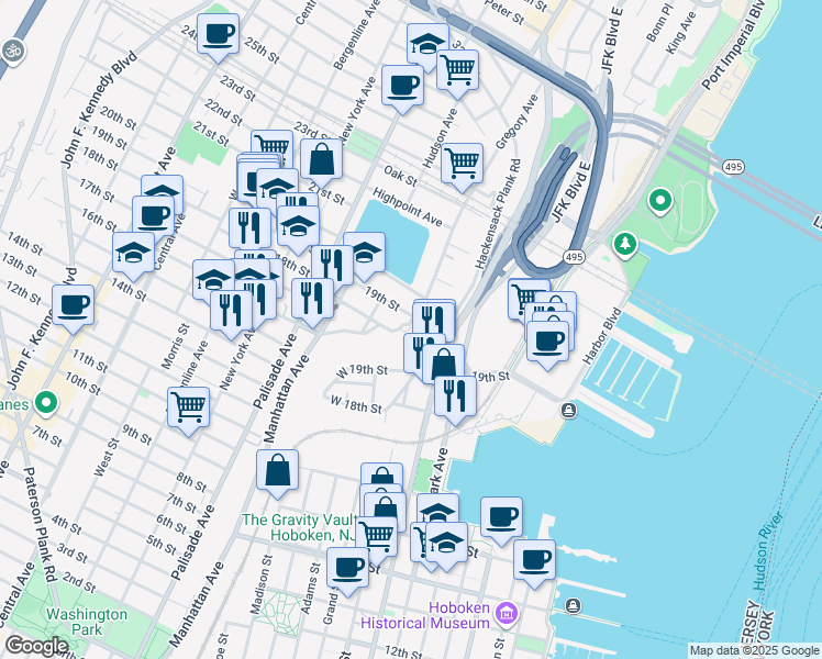 map of restaurants, bars, coffee shops, grocery stores, and more near in Union City