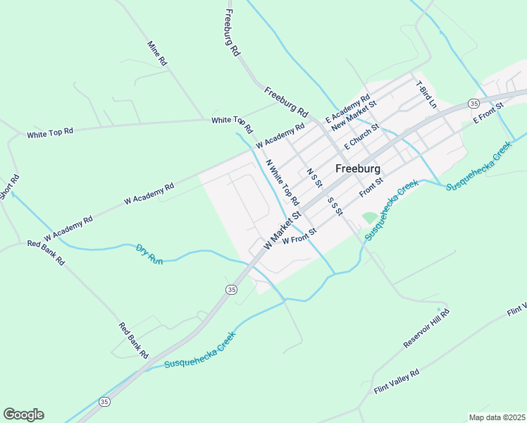 map of restaurants, bars, coffee shops, grocery stores, and more near Fountain Run Road in Freeburg