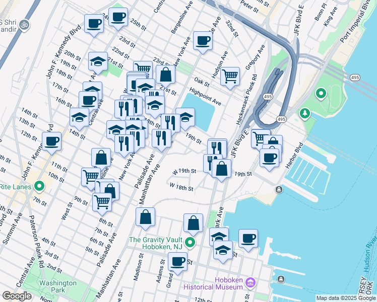 map of restaurants, bars, coffee shops, grocery stores, and more near 324 Mountain Road in Union City