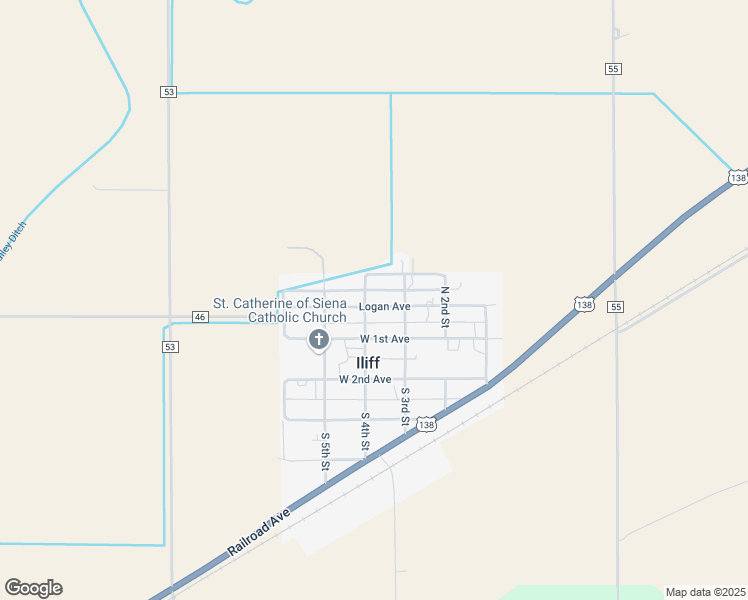 map of restaurants, bars, coffee shops, grocery stores, and more near 315 Logan Avenue in Iliff