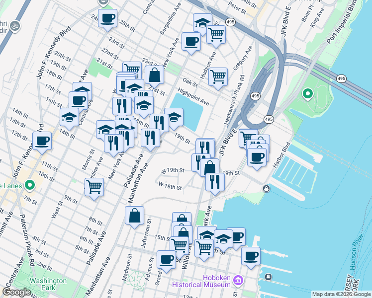 map of restaurants, bars, coffee shops, grocery stores, and more near in Union City