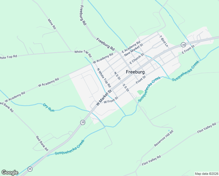 map of restaurants, bars, coffee shops, grocery stores, and more near 19 West Market Street in Freeburg