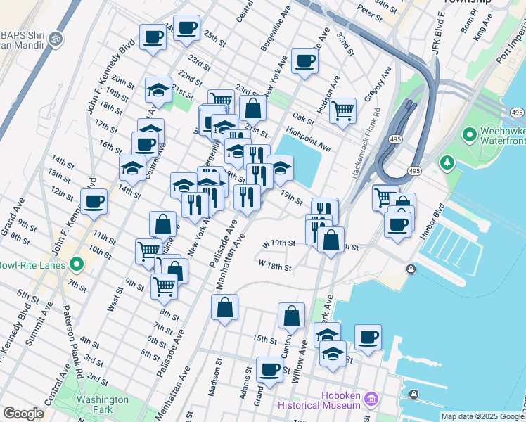map of restaurants, bars, coffee shops, grocery stores, and more near 324 Mountain Road in Union City