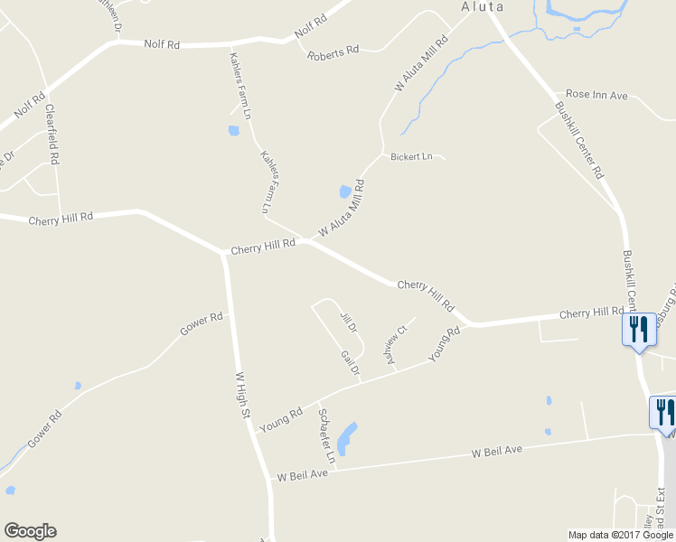 map of restaurants, bars, coffee shops, grocery stores, and more near 251 Cherry Hill Road in Nazareth