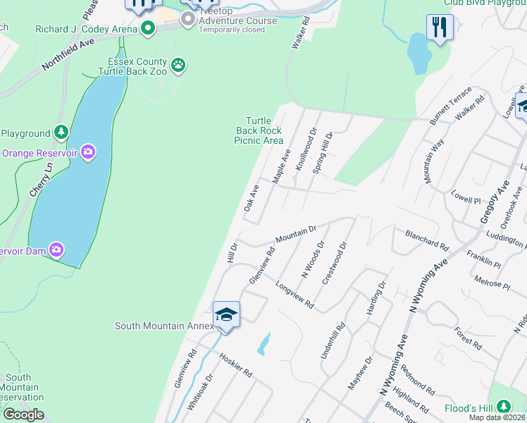 map of restaurants, bars, coffee shops, grocery stores, and more near 7 Ash Avenue in West Orange