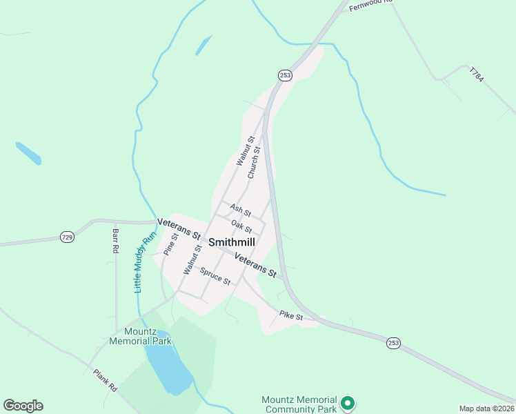 map of restaurants, bars, coffee shops, grocery stores, and more near Ash Street in Smithmill