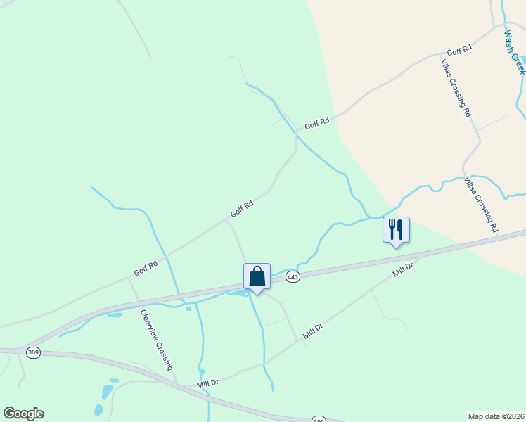 map of restaurants, bars, coffee shops, grocery stores, and more near 418 Golf Road in Tamaqua