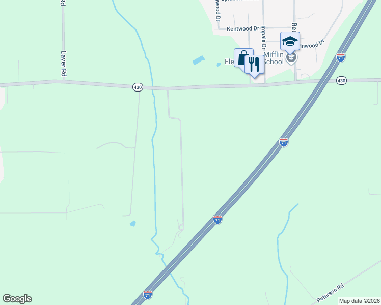 map of restaurants, bars, coffee shops, grocery stores, and more near 511 McBride Road in Mansfield