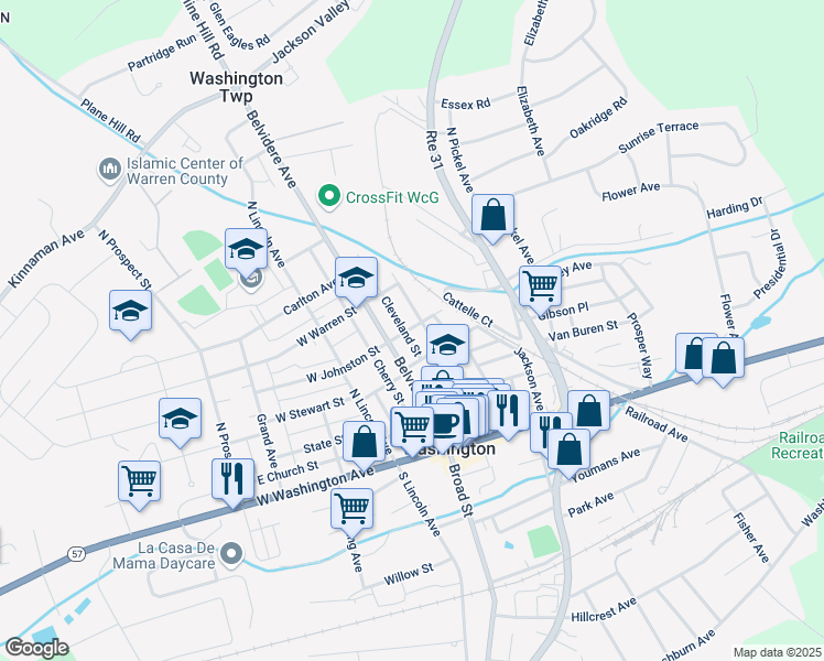 map of restaurants, bars, coffee shops, grocery stores, and more near 72 Taylor Street in Washington