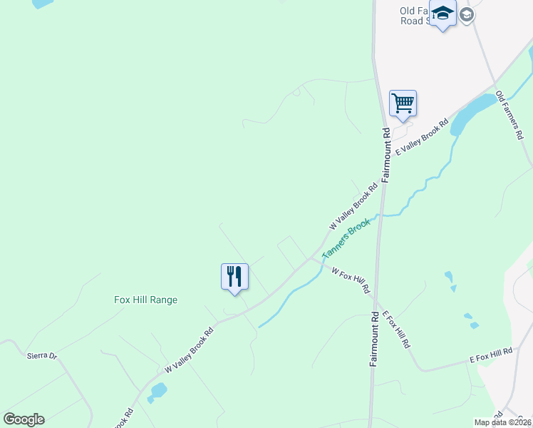 map of restaurants, bars, coffee shops, grocery stores, and more near 42 West Valley Brook Road in Washington Township