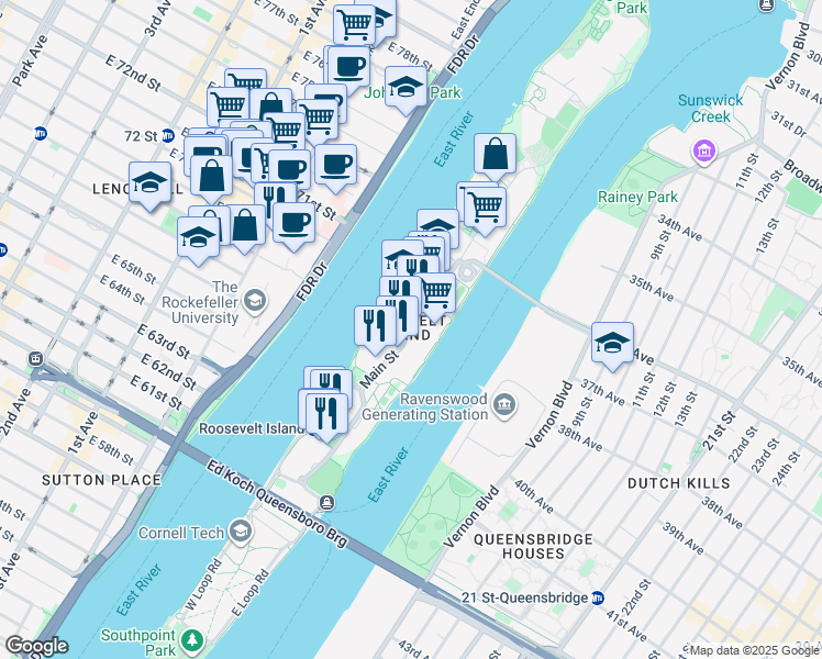 map of restaurants, bars, coffee shops, grocery stores, and more near in New York