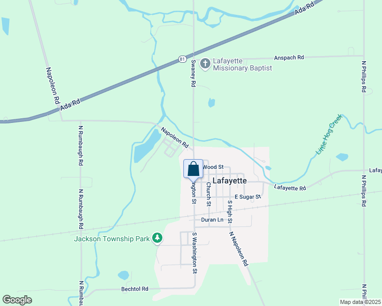 map of restaurants, bars, coffee shops, grocery stores, and more near 1669-1677 Napoleon Road in Lima