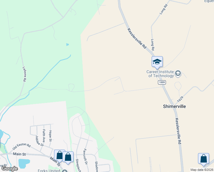 map of restaurants, bars, coffee shops, grocery stores, and more near 5324 Kesslersville Road in Easton