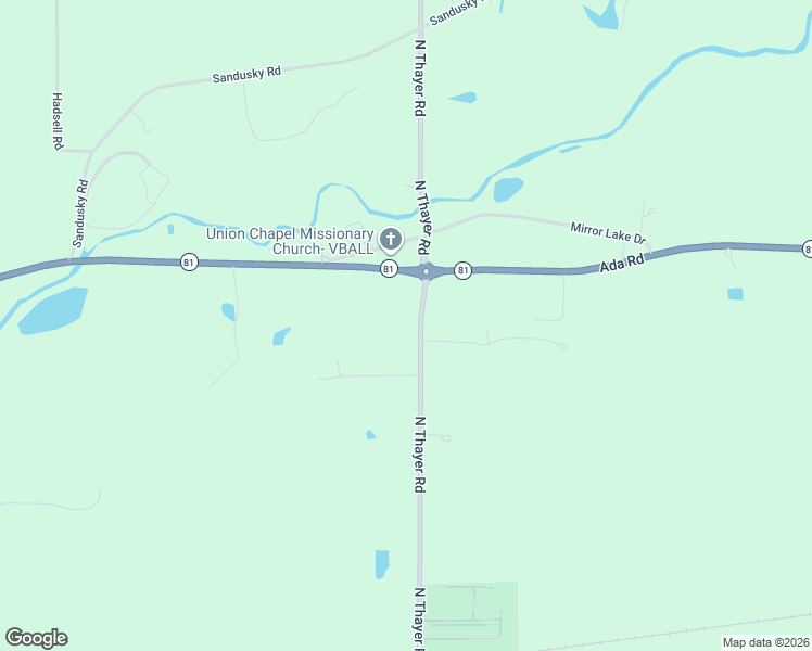 map of restaurants, bars, coffee shops, grocery stores, and more near 1641 North Thayer Road in Lima