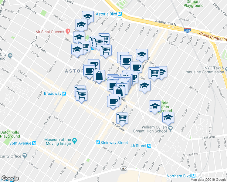 map of restaurants, bars, coffee shops, grocery stores, and more near in 