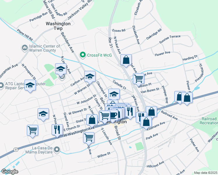map of restaurants, bars, coffee shops, grocery stores, and more near 72 Taylor Street in Washington