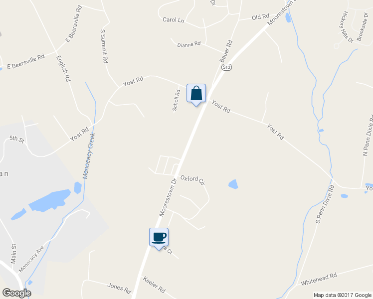 map of restaurants, bars, coffee shops, grocery stores, and more near 671 Moorestown Drive in Bath
