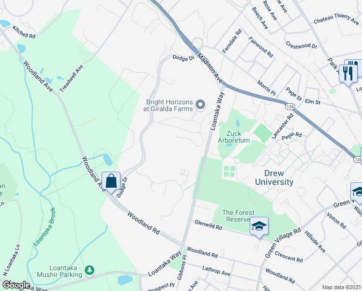 map of restaurants, bars, coffee shops, grocery stores, and more near 5 Giralda Farms in Madison