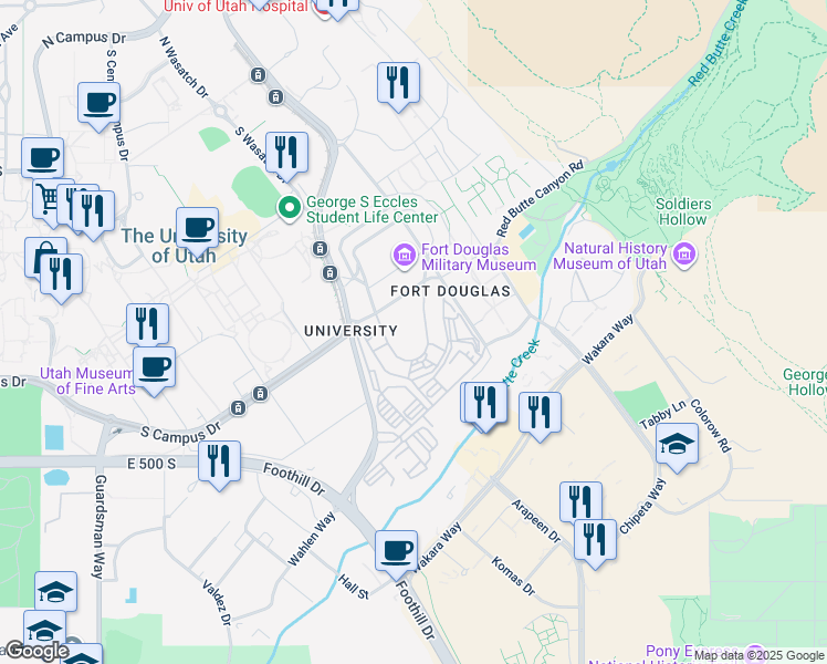 map of restaurants, bars, coffee shops, grocery stores, and more near 149-199 Soldier E in Salt Lake City