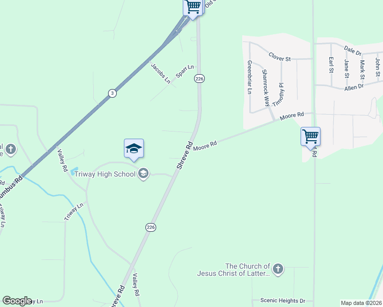 map of restaurants, bars, coffee shops, grocery stores, and more near 1830 Moore Road in Wooster