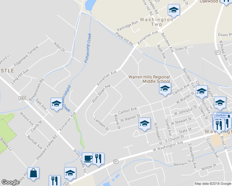 map of restaurants, bars, coffee shops, grocery stores, and more near 29 Alvin Sloan Avenue in Washington