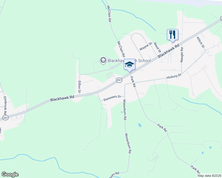 map of restaurants, bars, coffee shops, grocery stores, and more near 541 Blackhawk Road in Beaver Falls