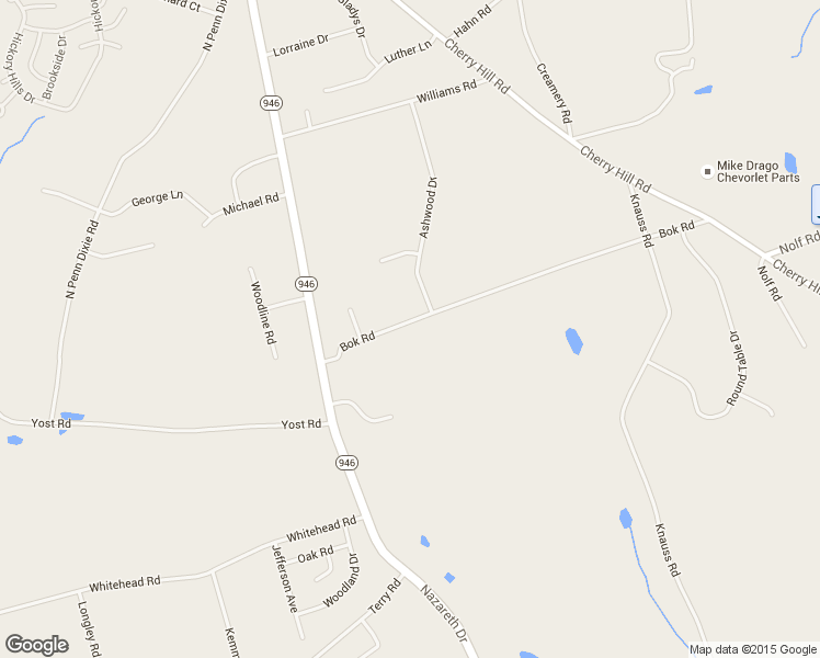 map of restaurants, bars, coffee shops, grocery stores, and more near 679 Bok Road in Nazareth