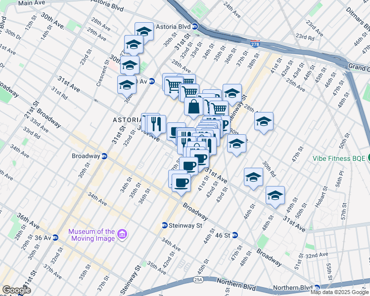 map of restaurants, bars, coffee shops, grocery stores, and more near in 