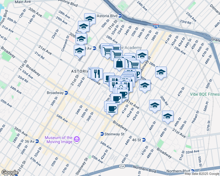 map of restaurants, bars, coffee shops, grocery stores, and more near in 
