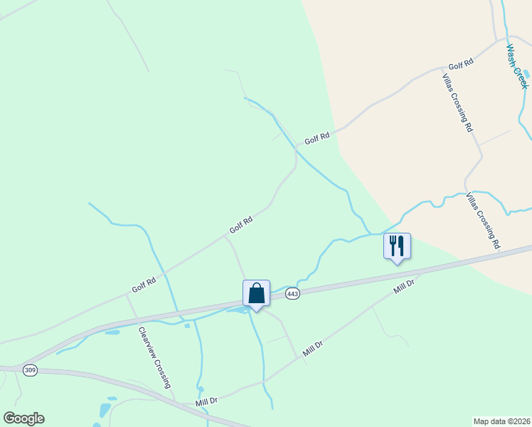 map of restaurants, bars, coffee shops, grocery stores, and more near 418 Golf Road in Tamaqua