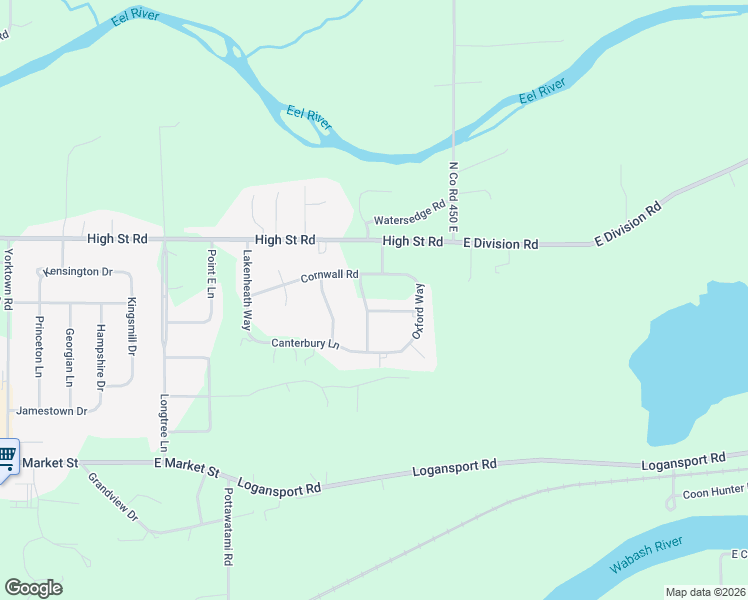 map of restaurants, bars, coffee shops, grocery stores, and more near 220 Buckingham Way in Logansport