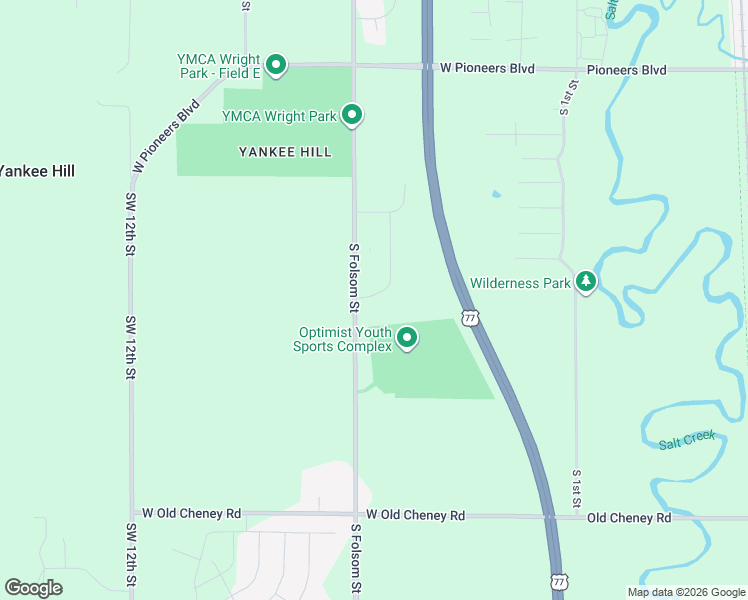 map of restaurants, bars, coffee shops, grocery stores, and more near 4700-5156 South Folsom Street in Lincoln