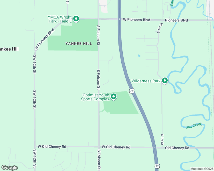 map of restaurants, bars, coffee shops, grocery stores, and more near 4700-5156 South Folsom Street in Lincoln