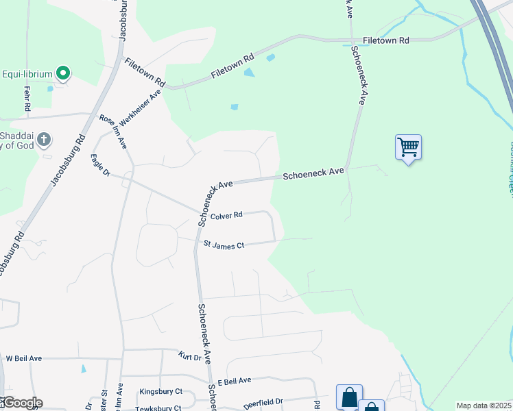 map of restaurants, bars, coffee shops, grocery stores, and more near 439 Colver Road in Nazareth