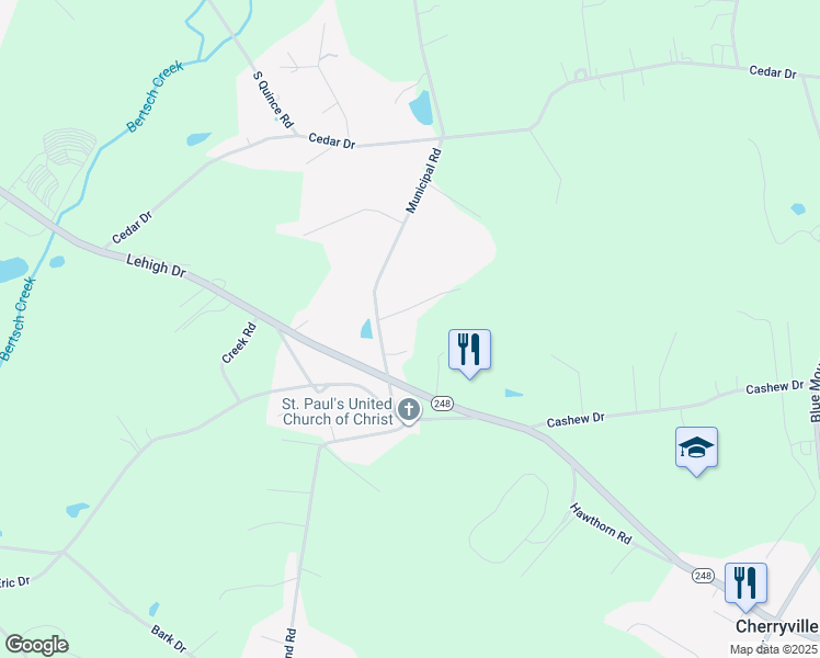 map of restaurants, bars, coffee shops, grocery stores, and more near 824 Municipal Road in Walnutport