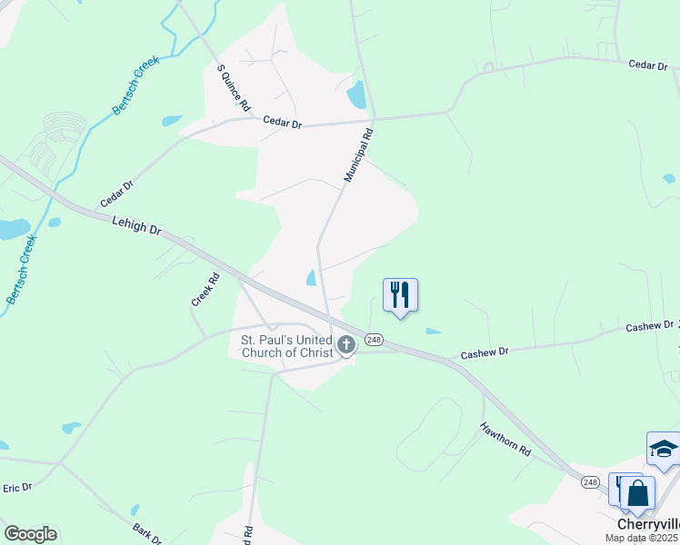 map of restaurants, bars, coffee shops, grocery stores, and more near 824 Municipal Road in Walnutport