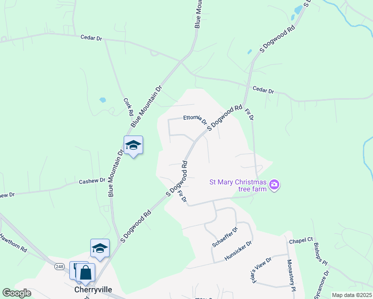 map of restaurants, bars, coffee shops, grocery stores, and more near 795 South Dogwood Road in Walnutport