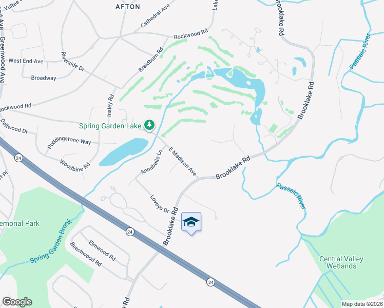 map of restaurants, bars, coffee shops, grocery stores, and more near 81 East Madison Avenue in Florham Park