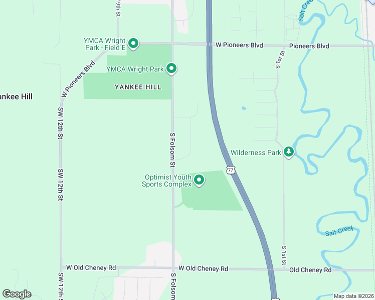 map of restaurants, bars, coffee shops, grocery stores, and more near 4700-5156 South Folsom Street in Lincoln