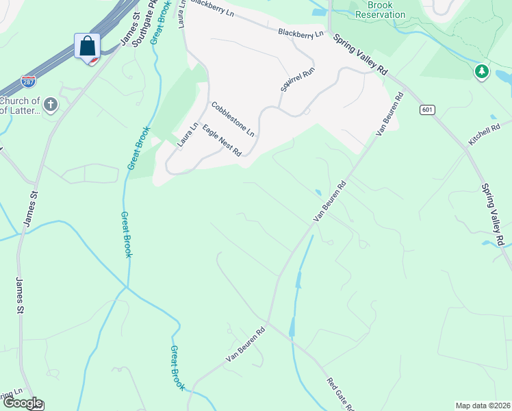 map of restaurants, bars, coffee shops, grocery stores, and more near 585 Van Beuren Road in Morristown