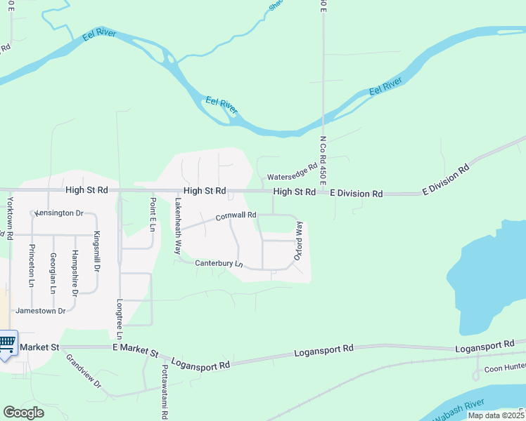map of restaurants, bars, coffee shops, grocery stores, and more near 101-199 Nottingham Way in Logansport