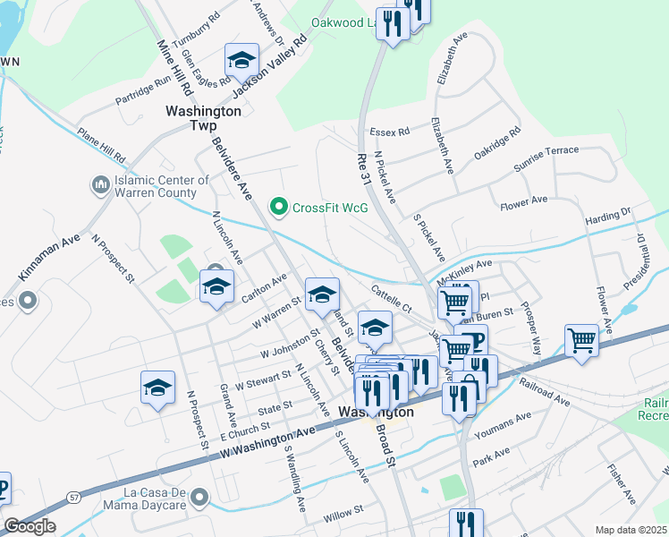 map of restaurants, bars, coffee shops, grocery stores, and more near 125 Taylor Street in Washington
