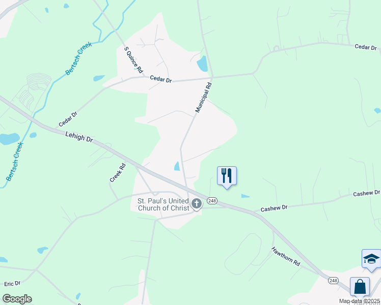 map of restaurants, bars, coffee shops, grocery stores, and more near 870 Municipal Road in Walnutport