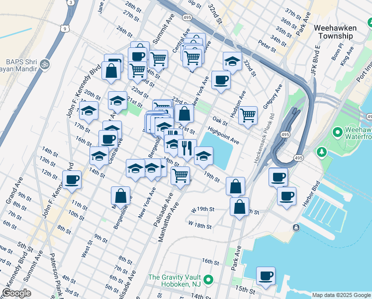 map of restaurants, bars, coffee shops, grocery stores, and more near 317 Monastery Place in Union City