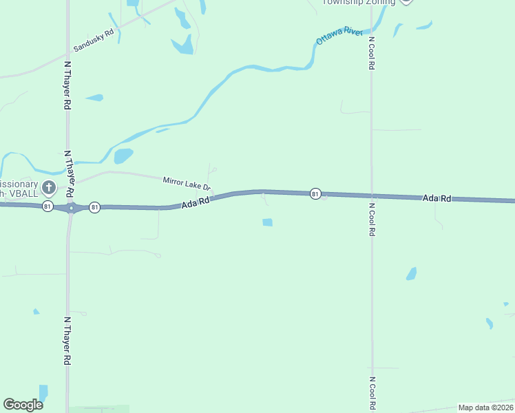 map of restaurants, bars, coffee shops, grocery stores, and more near 5570 Ada Road in Lima